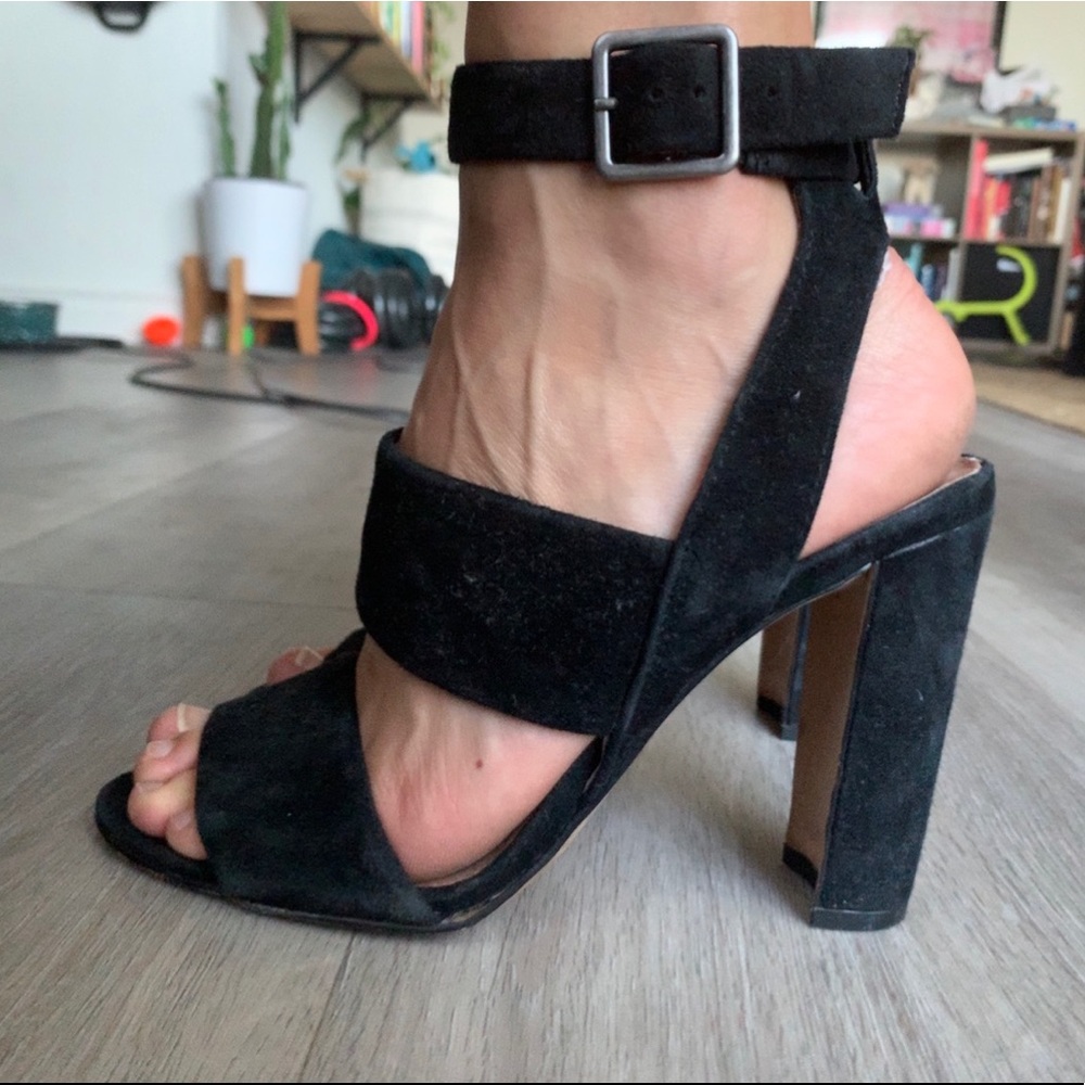 Madewell black suede heels